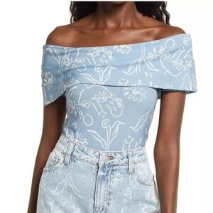 Cristina Martinez X Nordstrom Off The Shoulder Bodysuit Women's Plus Sz 3X NWT